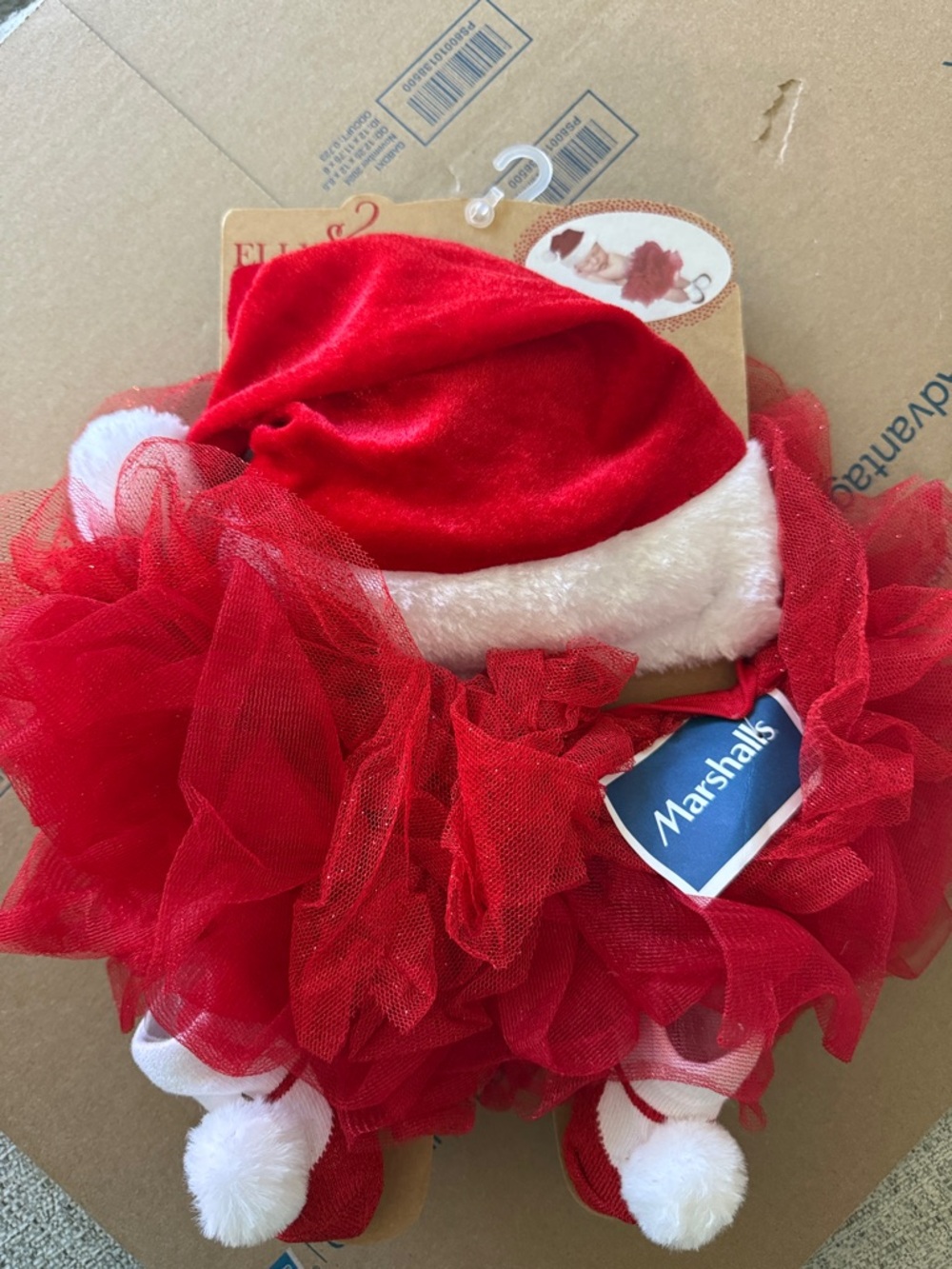 Marshalls Red Santa Tutu Set with White Faux-Fur Trim